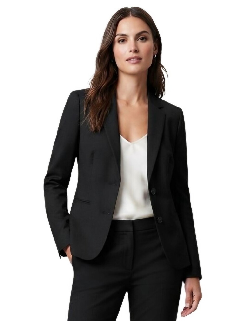 Club Monaco Black 2 Button Classic Wool Blend Blazer Size 8